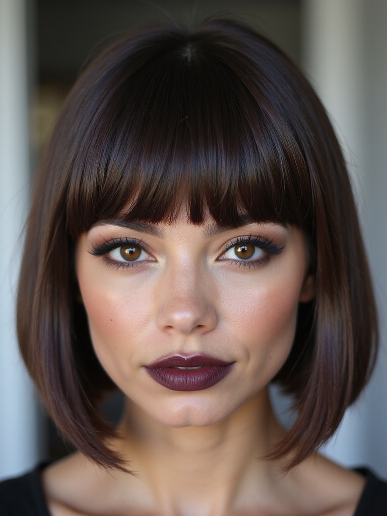 subtle stylish brunette bob transformations