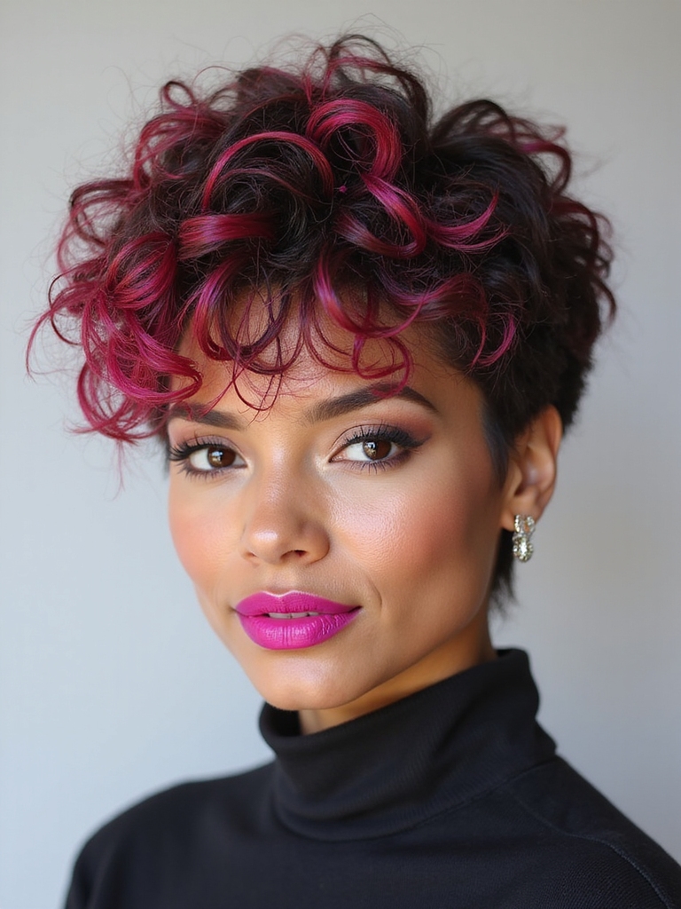 sun kissed dimensional wolfcut highlights