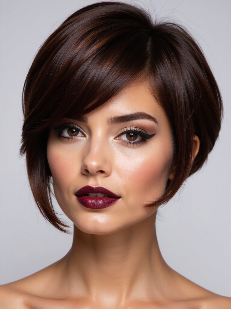 A tapered natural hair bob with volume at the crown