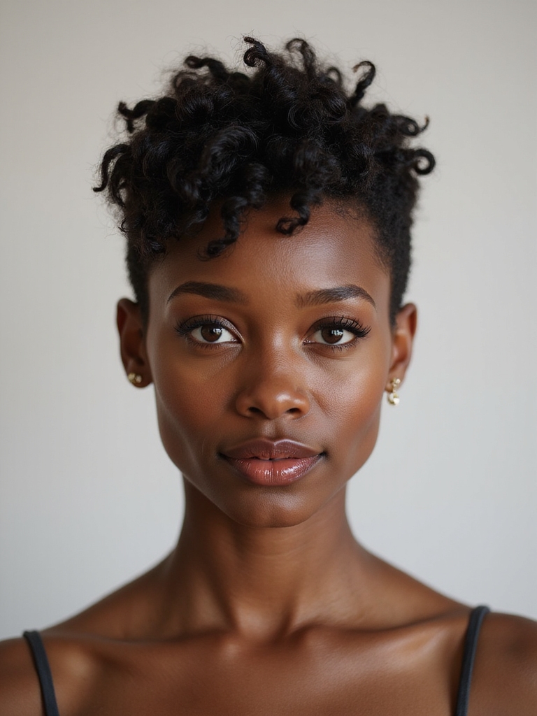 tapered pixie with defined curls