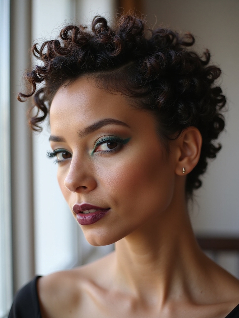 tapered sides sculpted crown