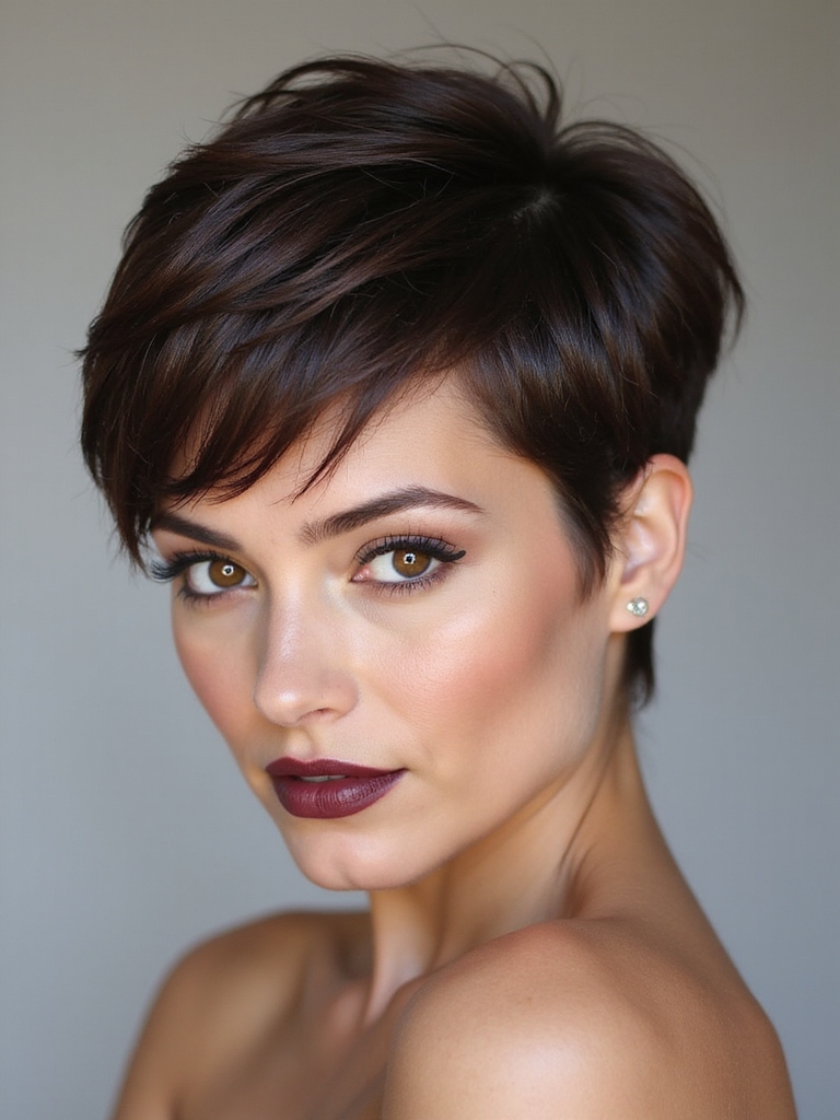 tapered textured pixie shaping