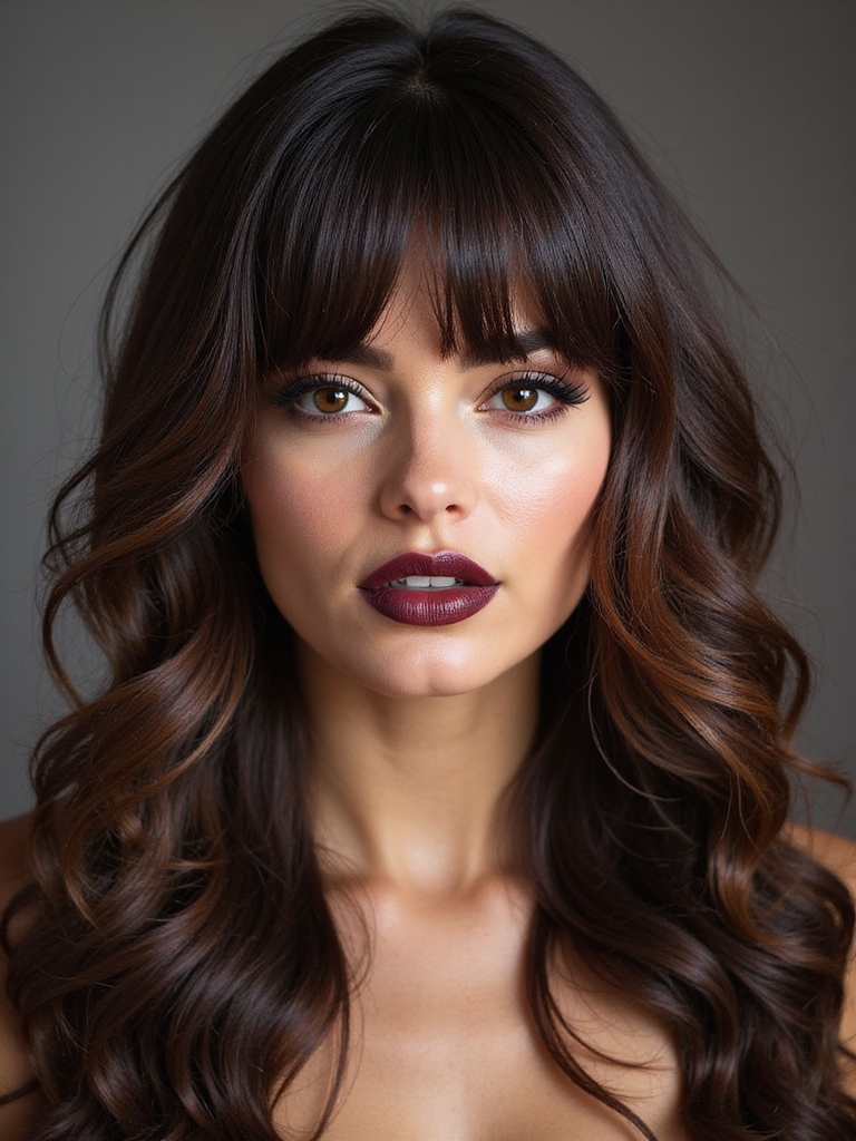 textured airy long bangs