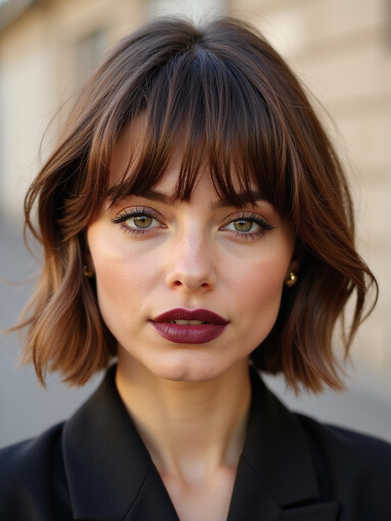 Side-swept French bob
