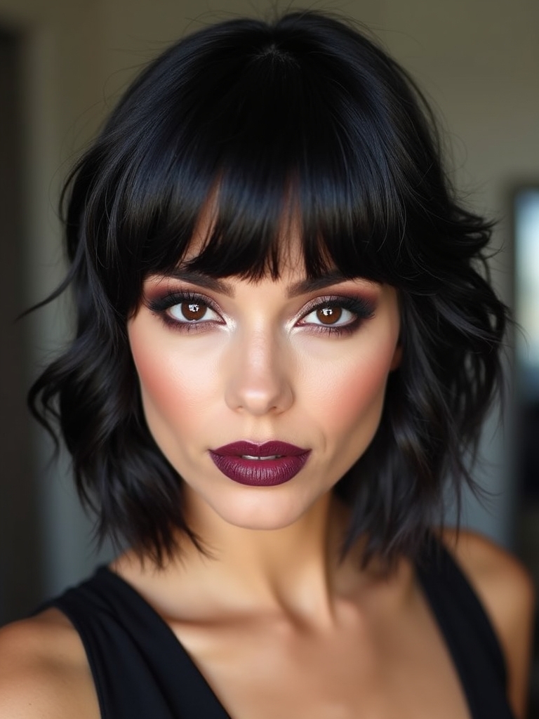 textured choppy micro bangs