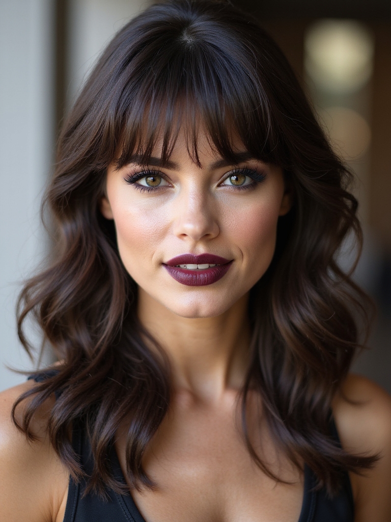 textured invisible layered bangs