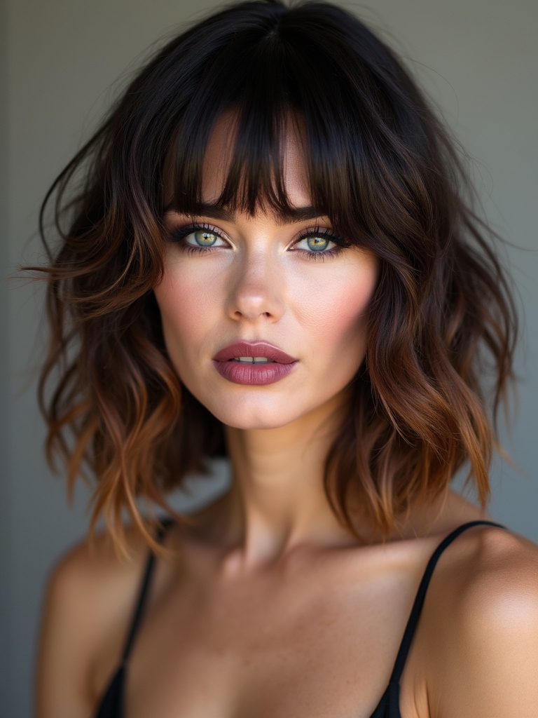 textured layered wolf cut