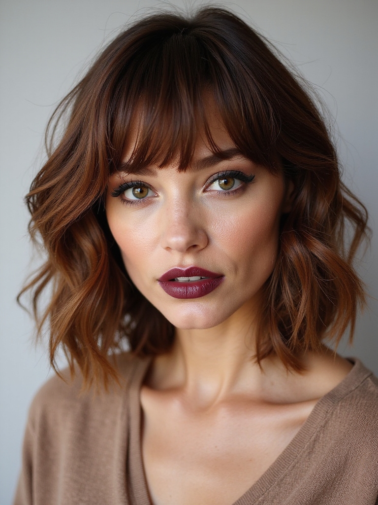 textured lob with piecey fringe