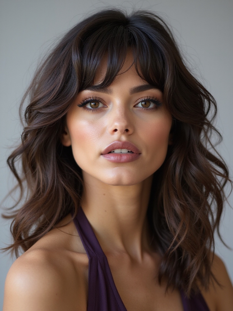 textured mid length side swept movement