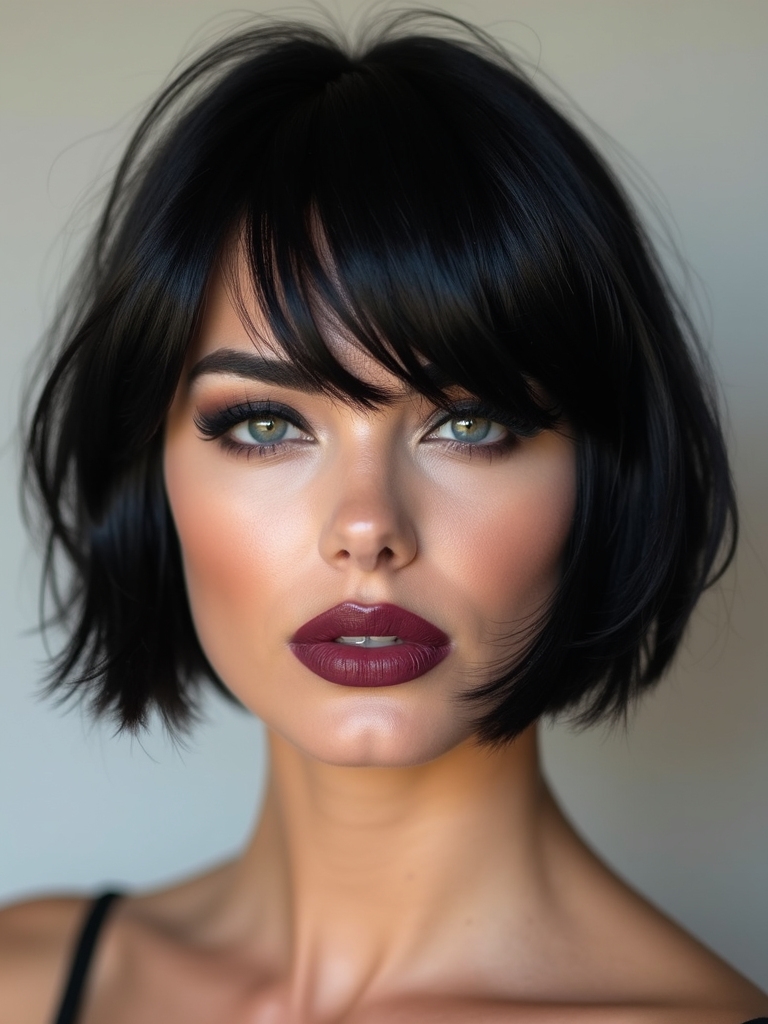 Piecey choppy short bangs with separated ends