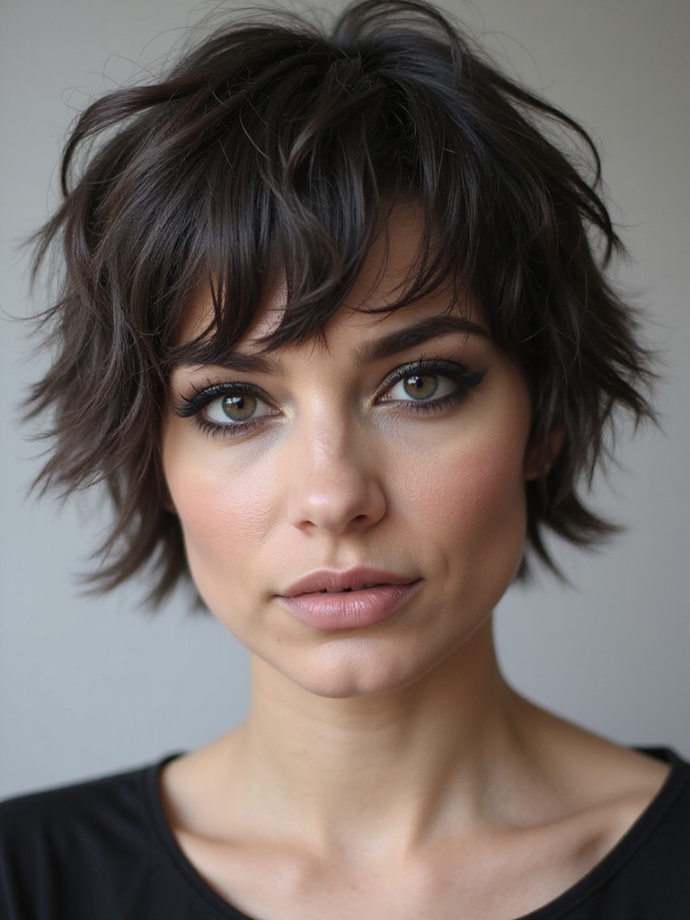 textured wolf crop haircut