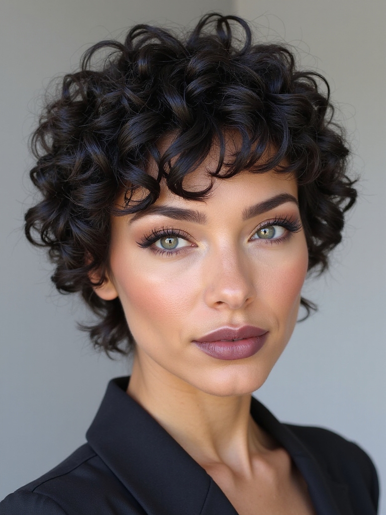 tiny fringe bouncy curls