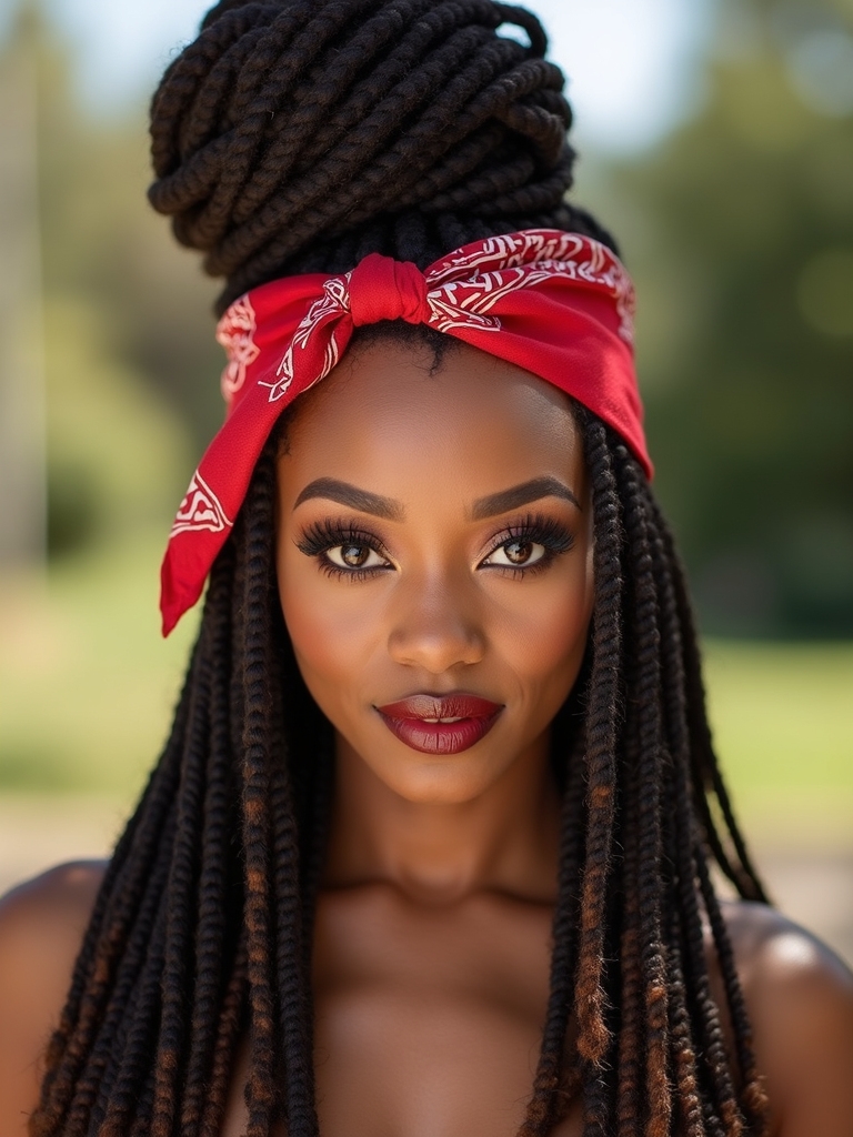 top knot with bandana flair