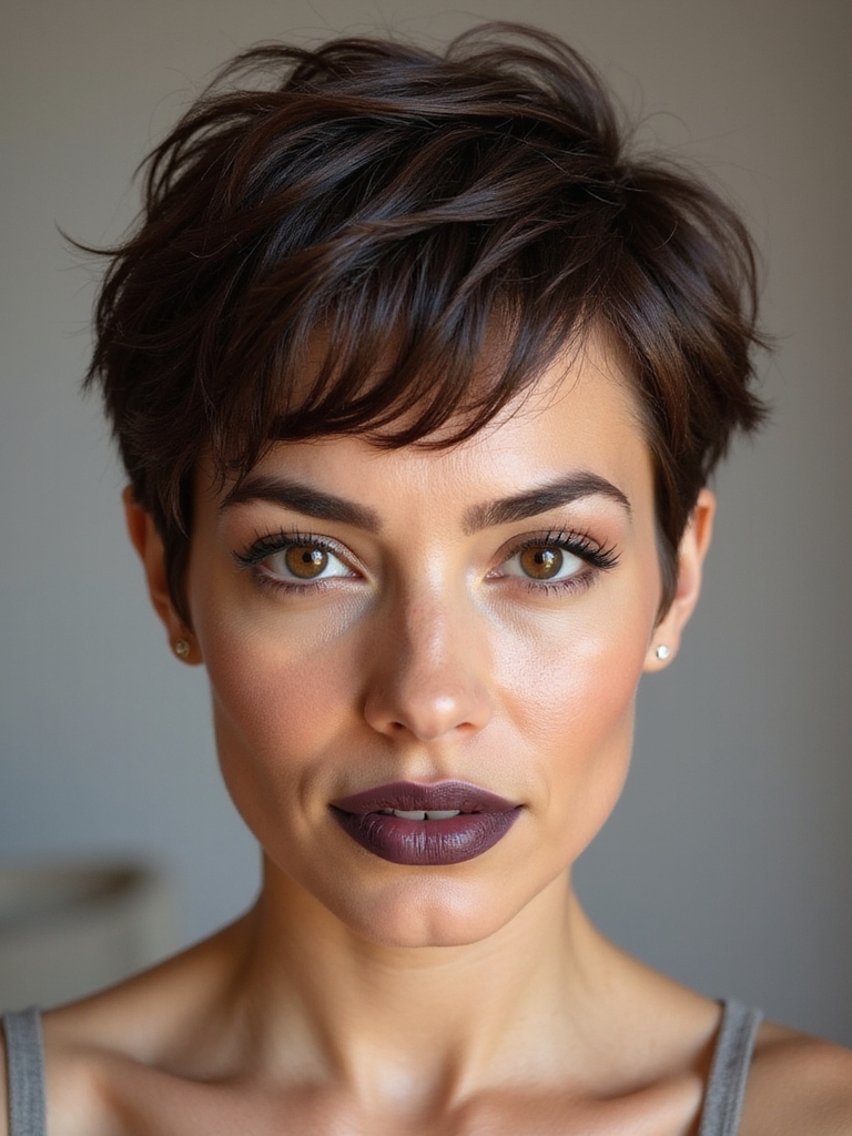 tousled airy rose gold pixie