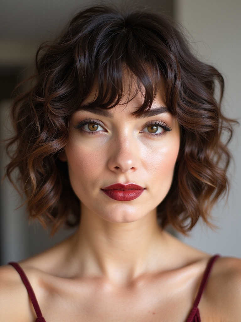 Shaggy curly bob