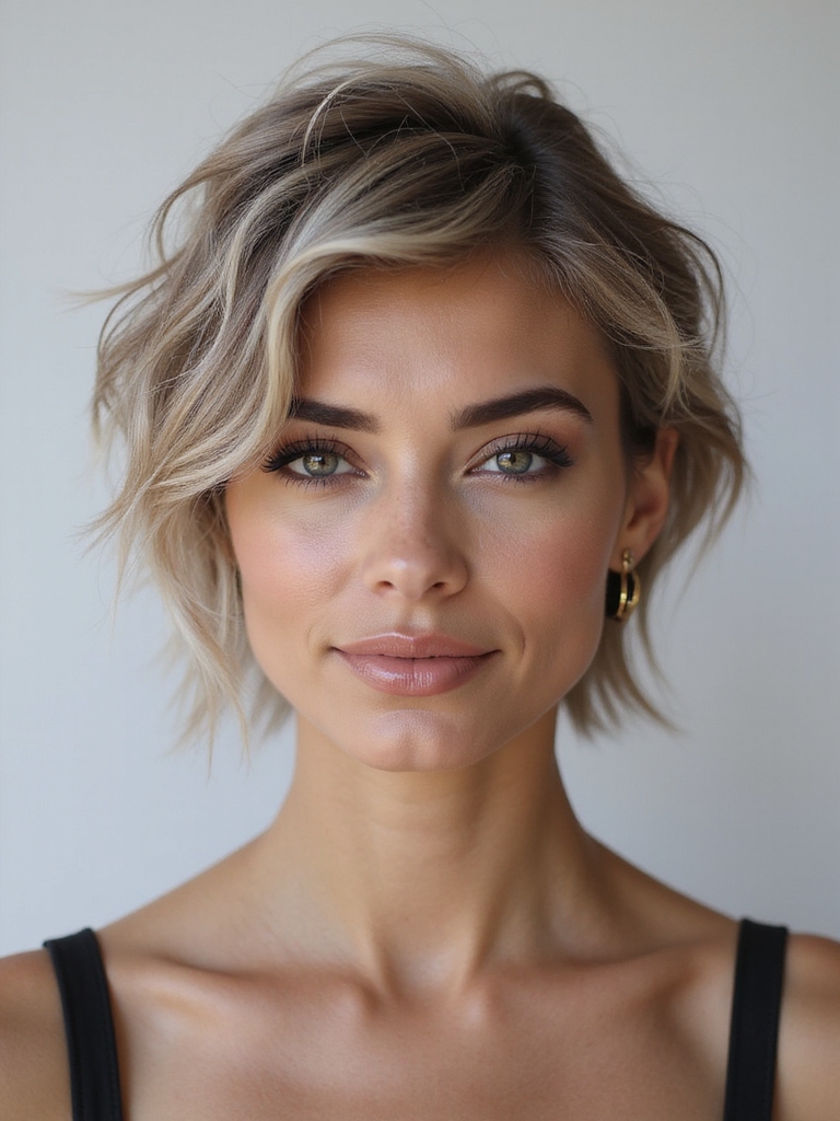 tousled layered textured wolf cut