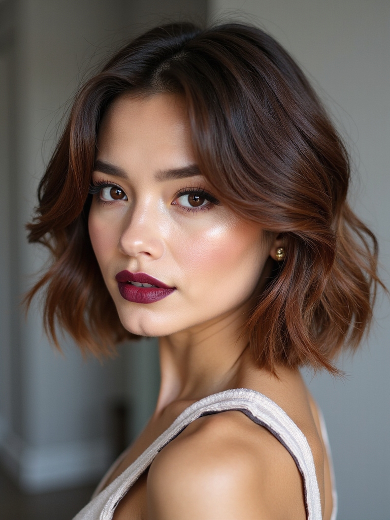tousled long french bob