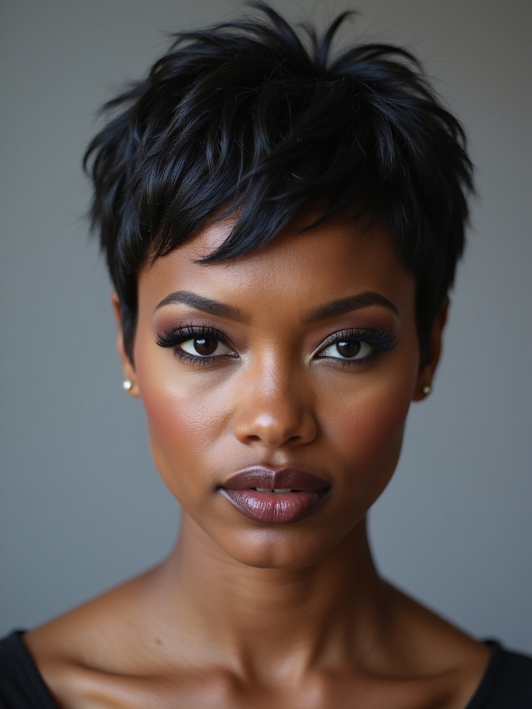 tousled matte textured pixie