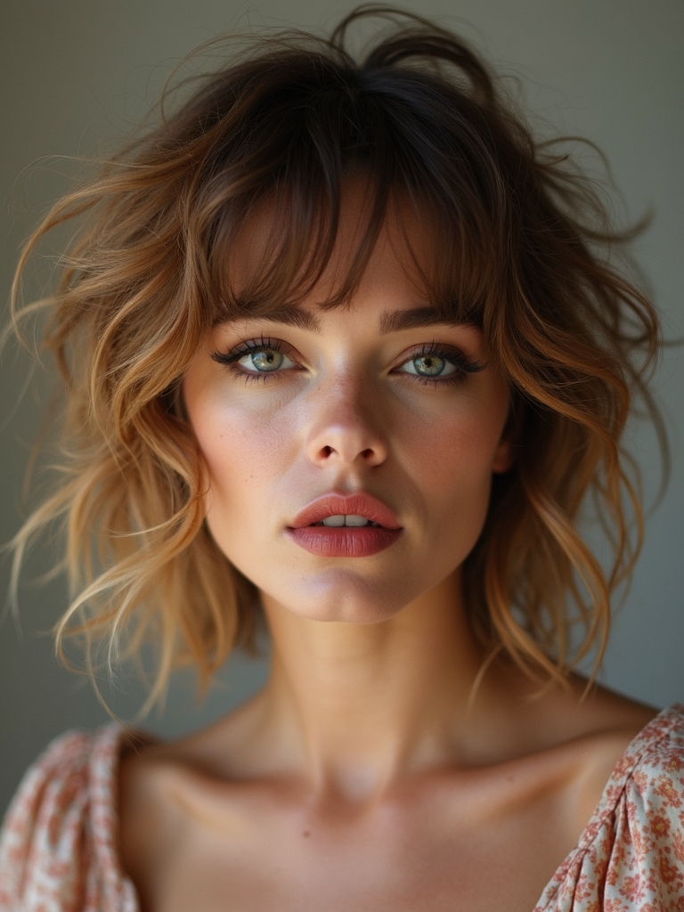 tousled shag with wisps