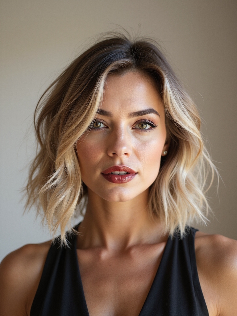 A tousled lob with light face-framing layers