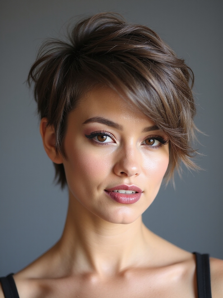 tousled slept in textured pixie