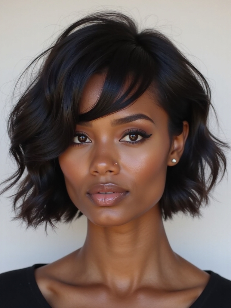 tousled tapered bob texture