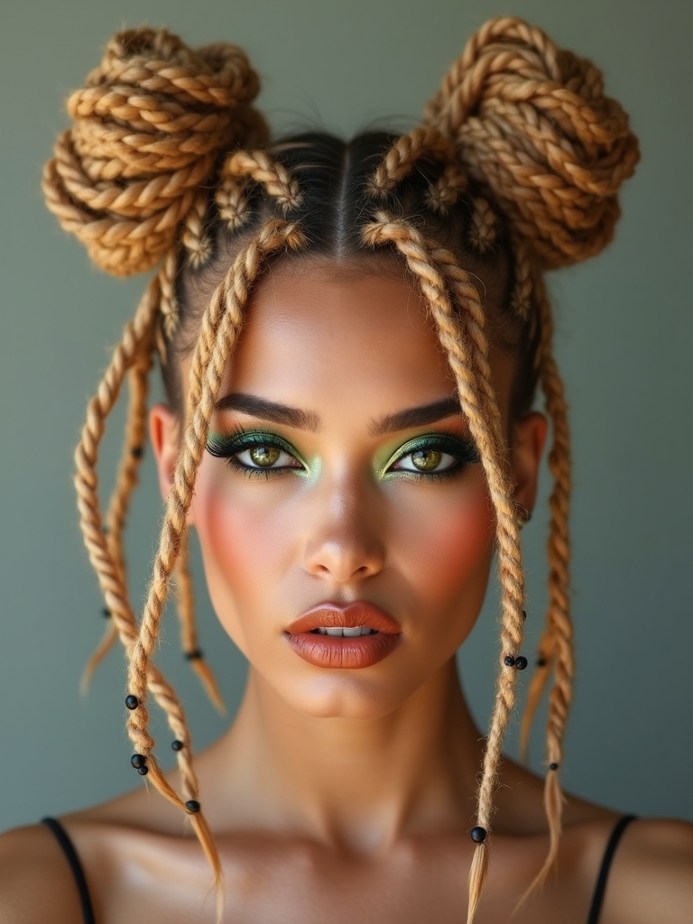 twisted locs wrapped metallics