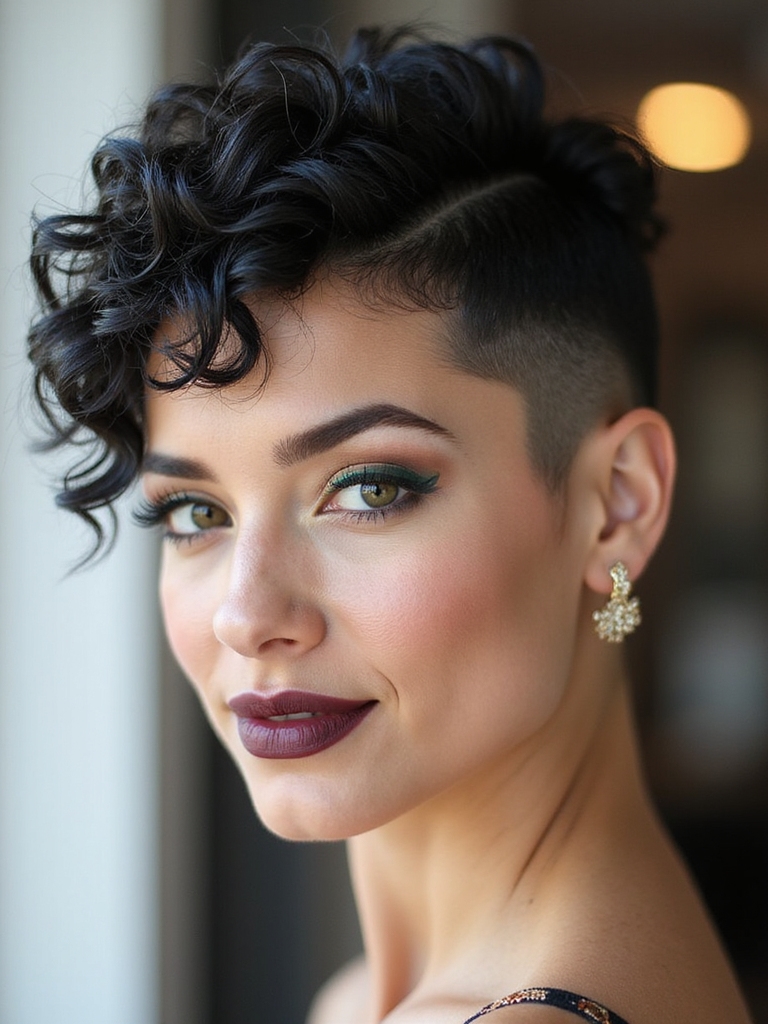 Undercut curly pixie