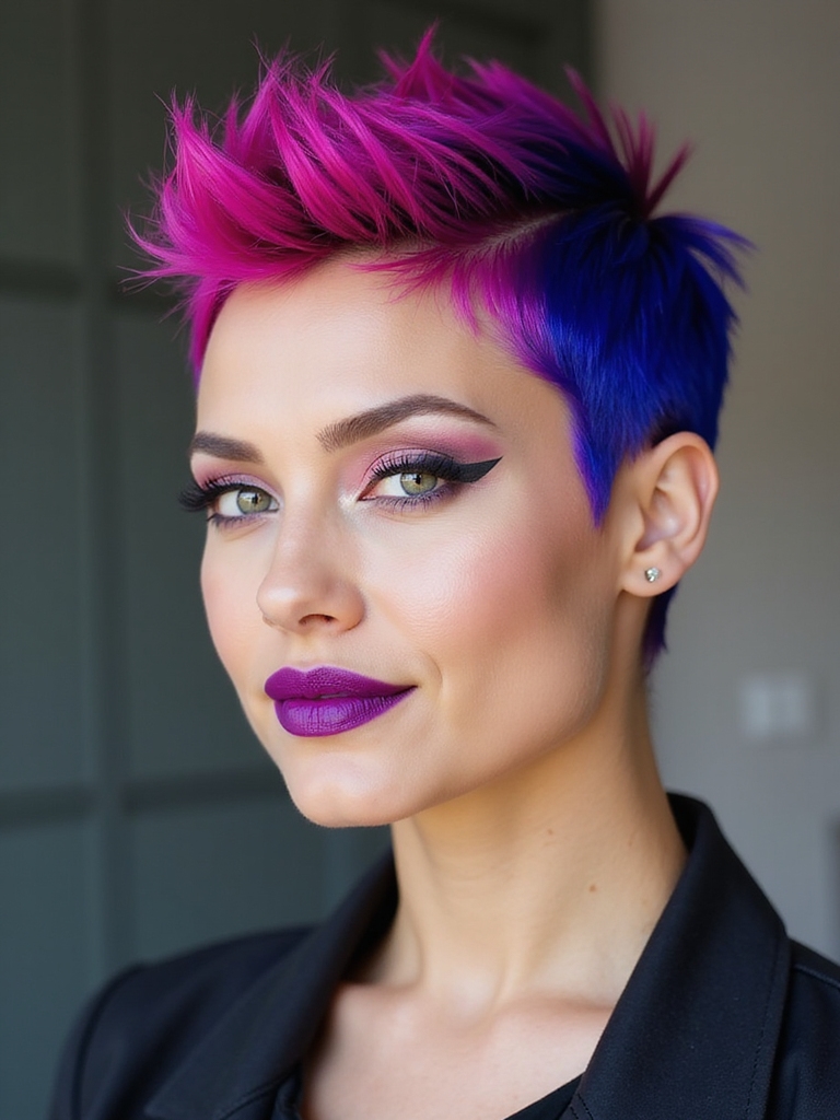 A spiky pixie with vivid color and piecey definition