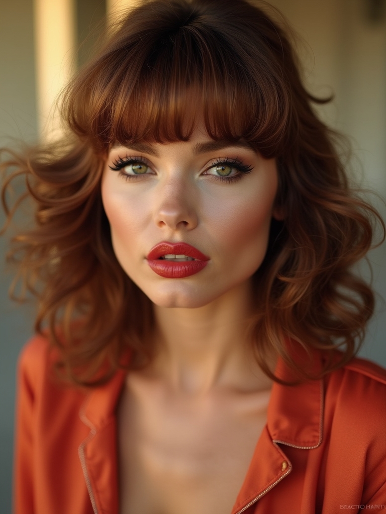A voluminous blowout with mini curtain bangs