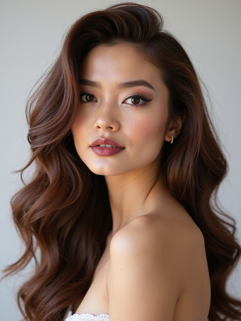 voluminous v cut with layering