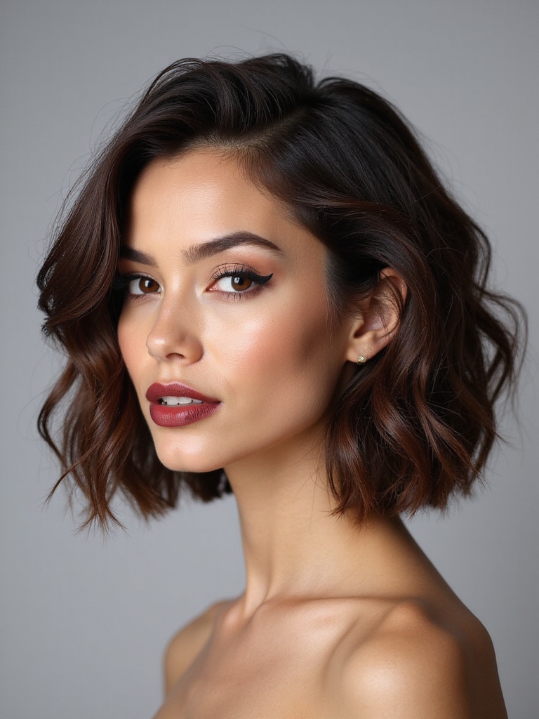 wavy asymmetrical slimming lob