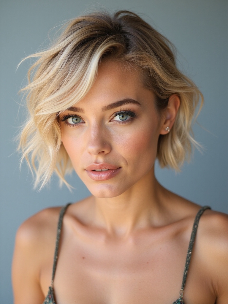 wavy beachy textured pixie bob