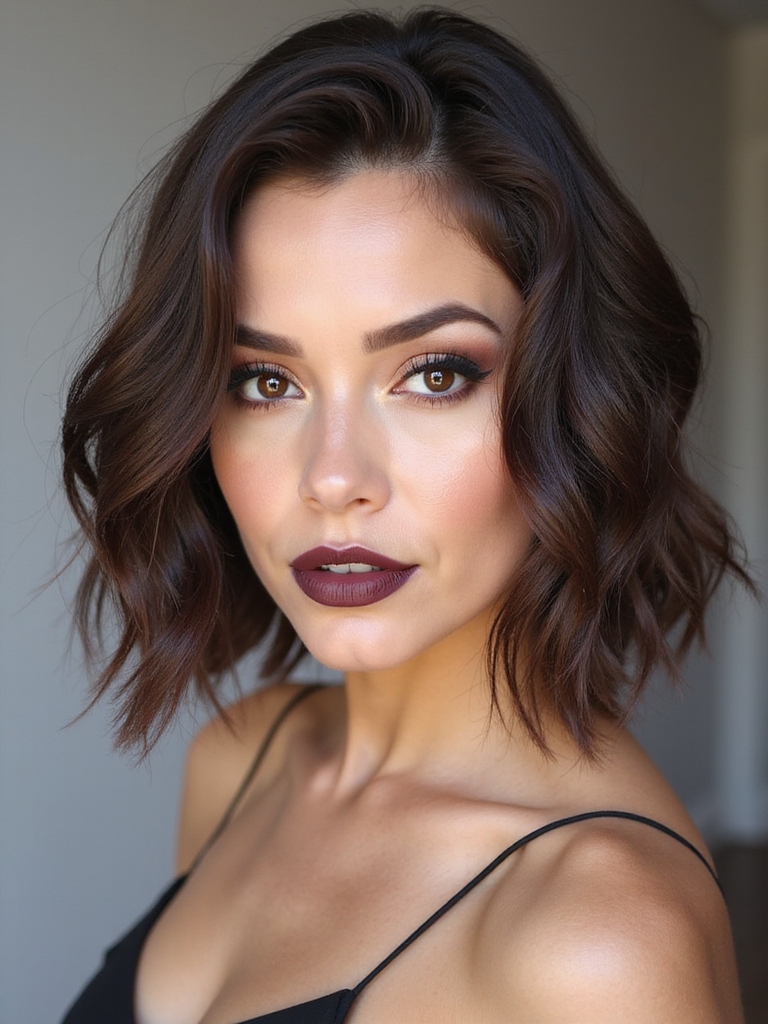 Wavy layered bob medium