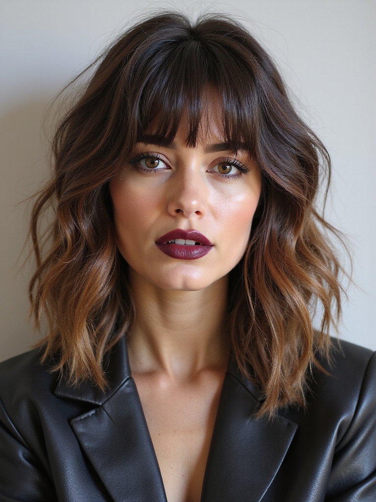 wavy wolf cut fringe