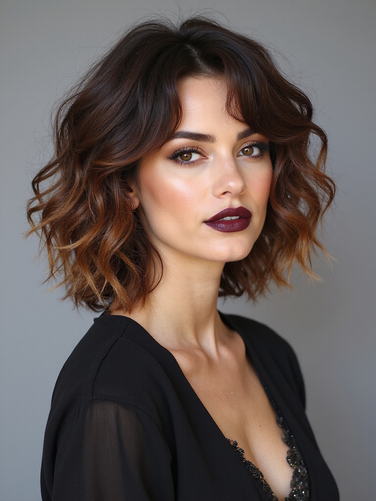 wavy wolf cut styling