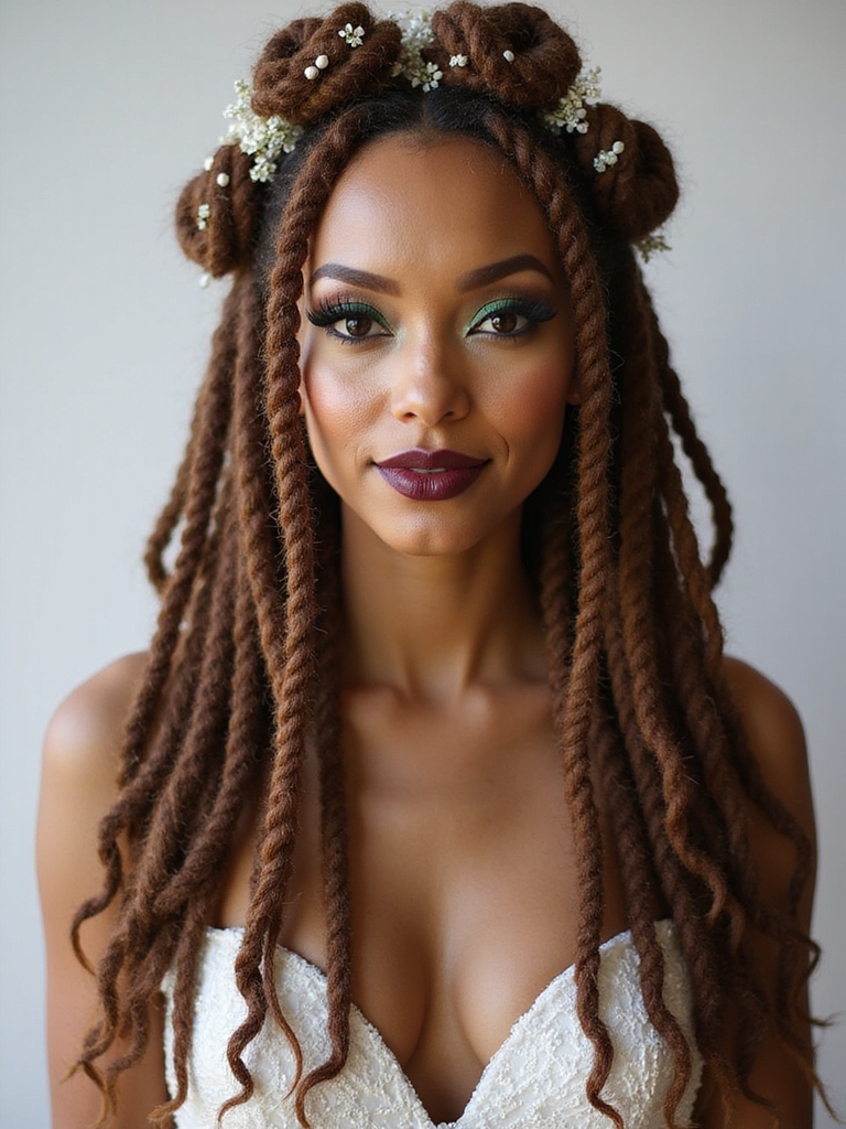 whimsical timeless bridal dreadlocks