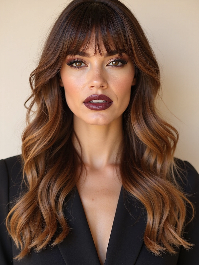 Wispy, see-through bangs with softly layered ends