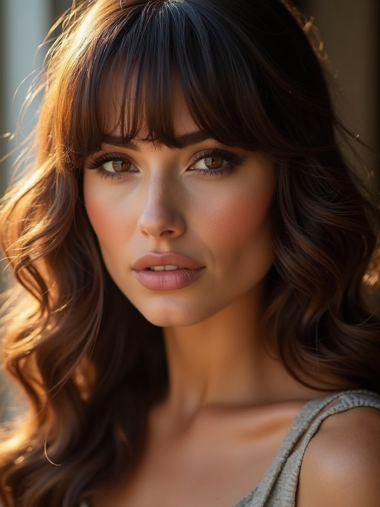 wispy curtain bangs cocoa brown