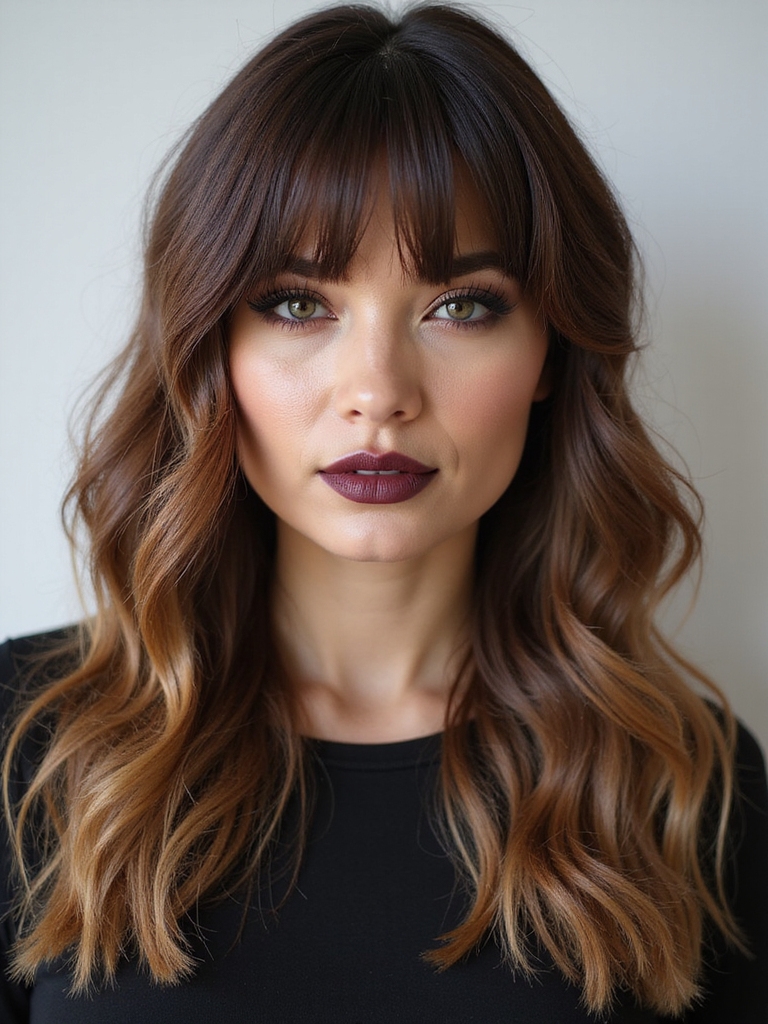 wispy feathered fringe layered
