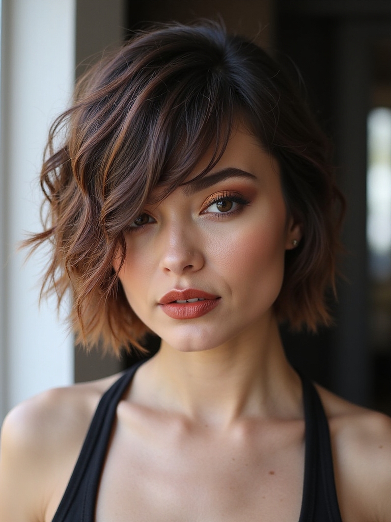 wolf cut with bangs