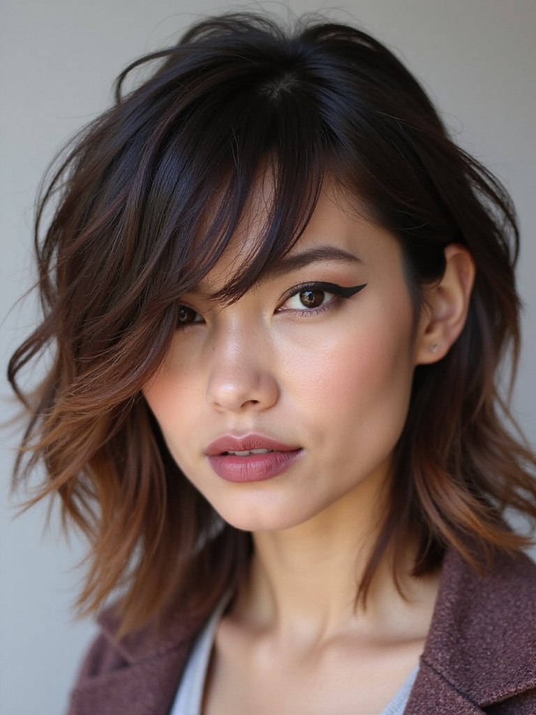 wolf cut with layers