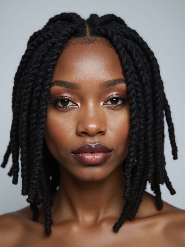 zigzag parted short locs