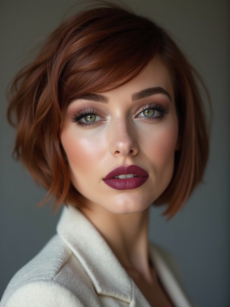 blunt bob with faux undercut