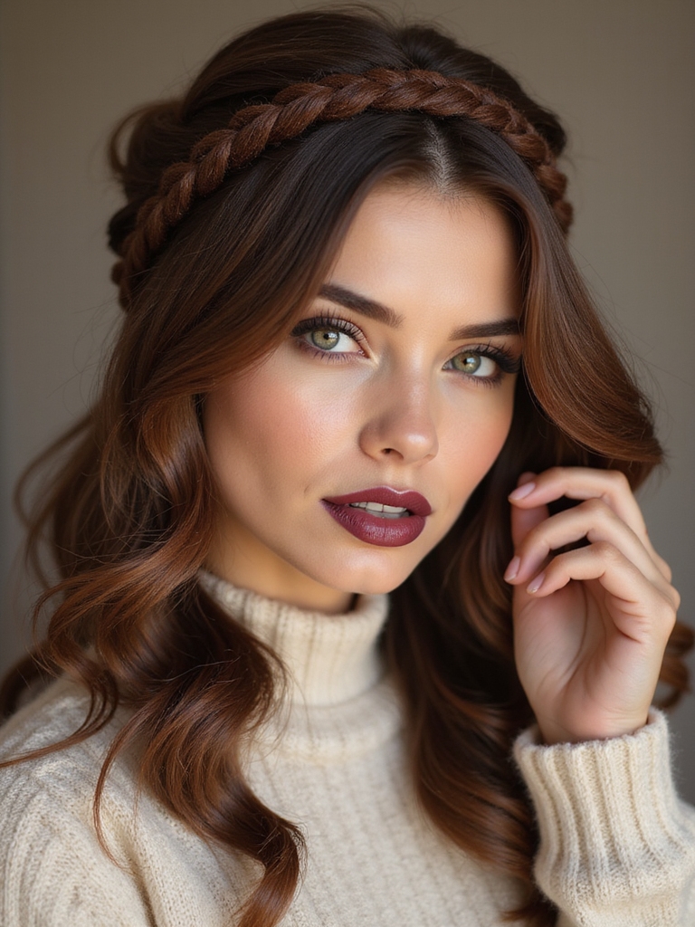 braided face framing cozy headband