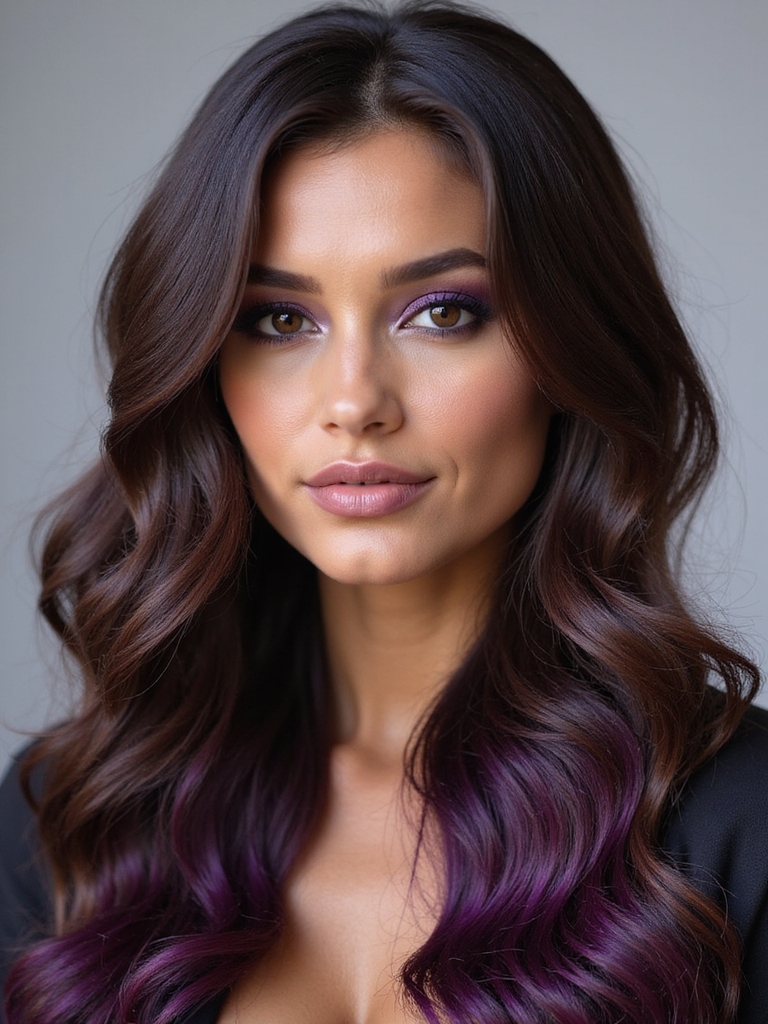 brunette with violet undertones
