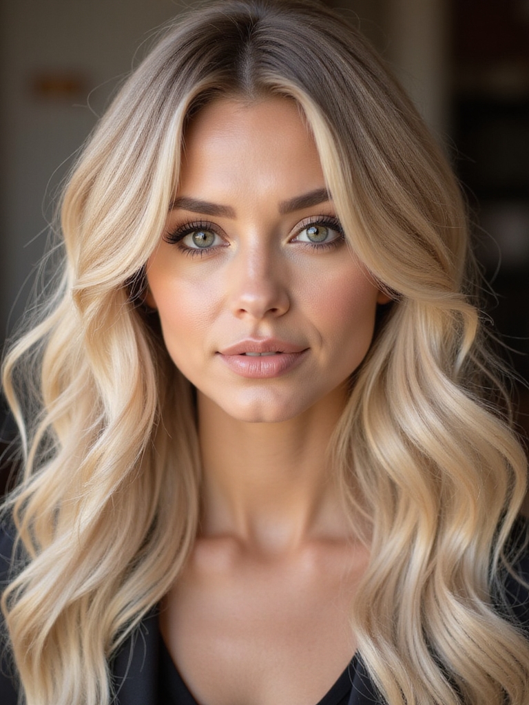 buttery beige subtle face framing