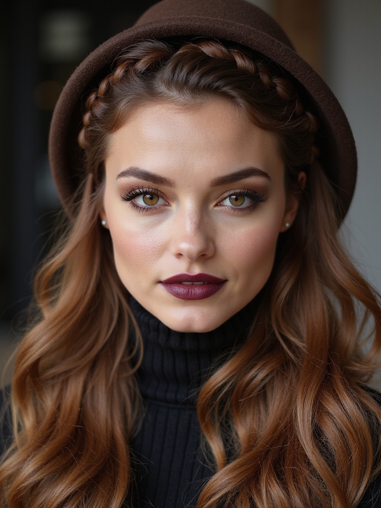 crown half up low braid