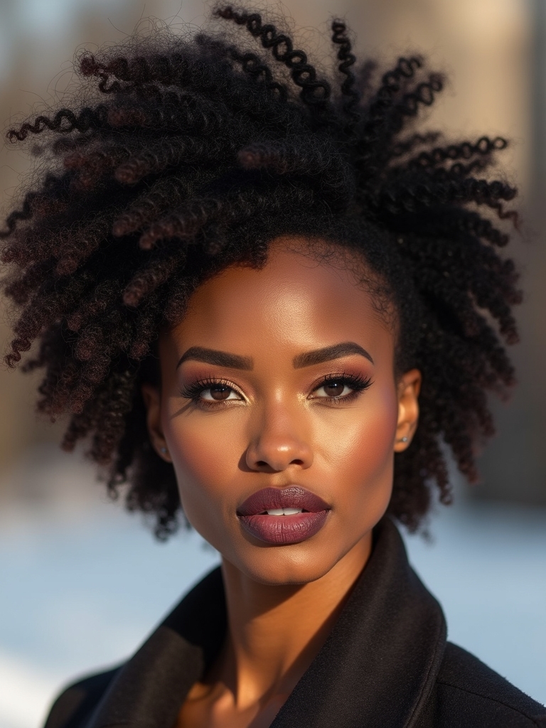 curly frohawk with texture