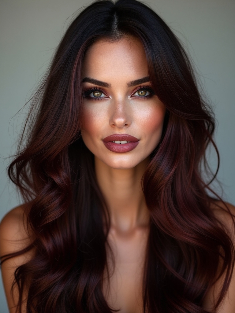 dark mahogany with red reflects